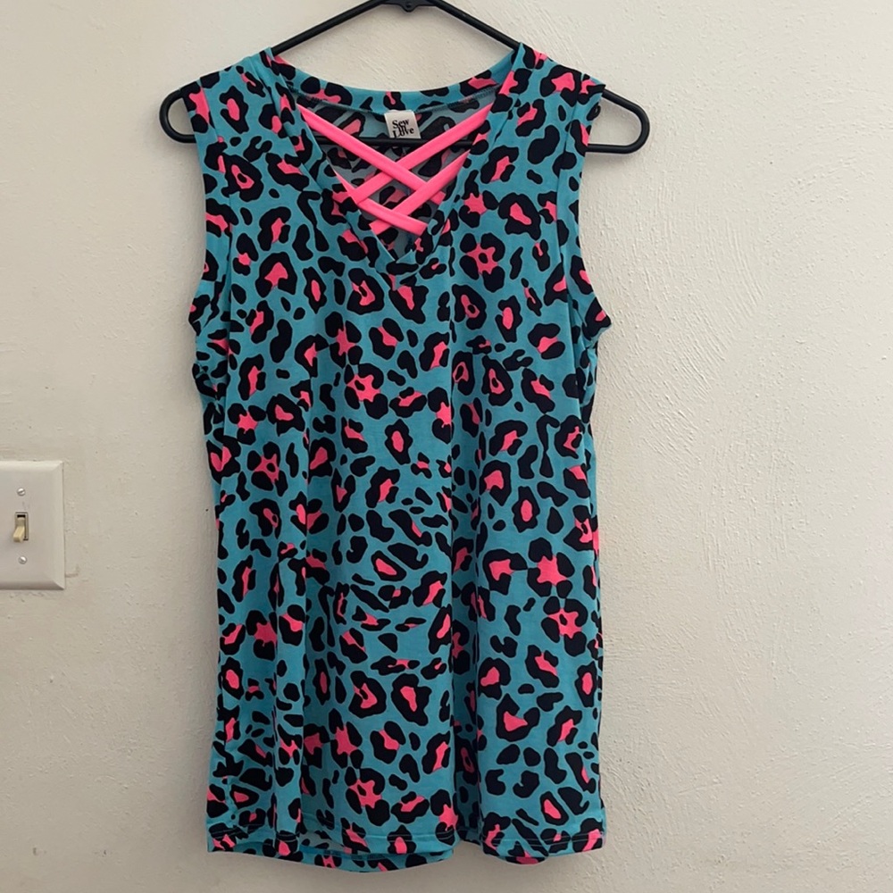 Sew in love lisa frank strappy tank